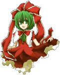  dress frills front_ponytail green_eyes green_hair kagiyama_hina ryuukichi touhou 