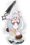  child happy highres itezora_konayuki katanagatari long_hair pink_eyes rabbit sword weapon white_hair young 