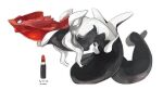  animal_focus cosmetics dragon from_side full_body grey_eyes lipstick_tube looking_ahead monsterification no_humans omarumaru original profile reference_inset simple_background solo tail tail_support white_background 