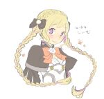  1girl aisutabetao aristocratic_clothes black_capelet blonde_hair braid capelet earrings elise_(fire_emblem) french_braid jewelry looking_at_viewer low_twin_braids low_twintails multicolored_hair purple_hair solo streaked_hair twin_braids twintails violet_eyes 