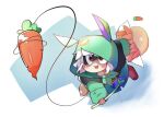  :d bandit_(clash_royale) carrot clash_royale green_dress mask rabbit_ears red_eyes white_hair 