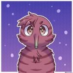  alien bean brown_eyes fluffy night_sky purple_fur spore spore_(game) 