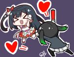  &gt;_&lt; 2girls :d absurdres arms_up black_hair black_jacket blazer bridal_garter cheering chibi chibi_only commentary_request cross-laced_clothes cross-laced_top facing_away facing_viewer flower frilled_cuffs frilled_straps frills glowstick gradient_hair green_hair hair_ornament heart highres holding_glowstick jacket long_hair long_sleeves love_live! love_live!_nijigasaki_high_school_idol_club love_u_my_friends medium_hair multicolored_hair multiple_girls nijigasaki_academy_school_uniform one_side_up oofushi_ao open_mouth outline penlight_(glowstick) plaid plaid_skirt pleated_skirt purple_background rainbow_skirt ribbon school_uniform signature skirt smile takasaki_yu thigh-highs twintails two-tone_hair v-shaped_eyebrows white_outline white_skirt winter_uniform xd yuki_setsuna_(love_live!) 