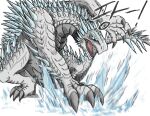  absurdres blue_spine character_request claws deen5822 giant giant_monster glowing glowing_eyes godzilla_(series) godzilla_x_kong:_the_new_empire highres horns ice kaijuu monster monsterverse sharp_teeth shimo_(monsterverse) spiked_tail spikes spine spines tail teeth tongue 
