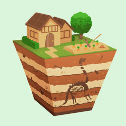  animal_skeleton bone cake carrot commentary_request dinosaur dirt_road door food food_focus grass green_background highres hoe house kirimi_2460 no_humans original road shadow simple_background tiramisu tree underground 