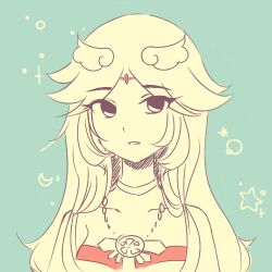  1girl blue_background circlet collarbone kid_icarus kid_icarus_uprising looking_at_viewer lowres palutena parted_lips simple_background solo star_(symbol) t_a_e upper_body vidiri_(1249228) 