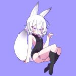  1girl animal_ears cross_(vgne4542) food fox_ears fox_tail full_body highres ice_cream phase_connect short_hair solo tail tenma_maemi violet_eyes white_hair 