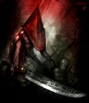  blood commentary gavade helmet huge_weapon male muscle pyramid_head serj shirtless silent_hill silent_hill_2 solo sword weapon 