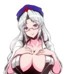  breasts cleavage hat nurse_cap touhou yagokoro_eirin yamoto 