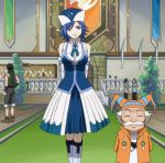  blue_eyes blue_hair dress fairy_tail hat juvia_loxar makarov screenshot 