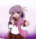 1girl beatmania purple_eyes purple_hair umegiri_hifumi umegiri_iroha