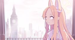  absurdres animal_ears blonde_hair blue_archive chromatic_aberration dilated_pupils halo highres keikyoku_no_machi_wa_doko_e_(project_sekai) meme seia_(blue_archive) surprised tearing_up tears tenshi_(sayoritenshi) yellow_eyes 