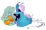  artist_name eating fangs food fruit kanesha_bryant leaf no_eyes orange_(fruit) pokemon pokemon_(creature) regional_variant smile tendril white_background zubat 