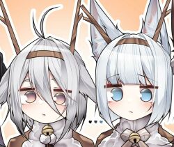 ... animal_ears azur_lane fox_ears kaga_(azur_lane) multiple_girls samip short_hair tosa_(azur_lane)