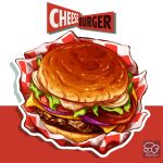  bread burger cheese fast_food food food_focus highres lettuce no_humans onion original still_life tomato tomato_slice yuki00yo 