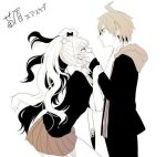 1boy 1girl brown_hair couple dangan_ronpa danganronpa_(series) enoshima_junko female male naegi_makoto