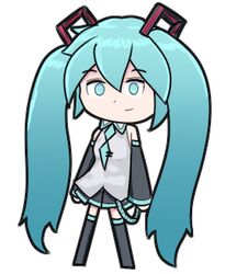  blue_eyes blue_hair blue_tie hatsune_miku iraqiloid looking_at_viewer open_eyes vocaloid 