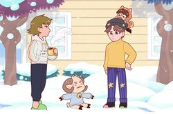  4boys adapted_costume animal_ears animal_hood bee_and_puppycat blue_sweater borrowed_design brown_hair chibi clothes_writing cool_shirtz_(brand) cscoop cup dog_boy dog_ears dog_tail fake_animal_ears furry furry_male gomi_(gomiidd) highres holding holding_cup hood hood_up hoodie horns house jschlatt licking_another&#039;s_head light_brown_hair minecraft_youtube mug multiple_boys outdoors pants parody rammie sheep_boy sheep_ears sheep_horns sheep_tail shiba_inu short_hair sitting slippers smplive snow standing star_(symbol) supertraves sweater tail white_hoodie wilbur_soot window yellow_sweater 