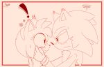  ! 1boy 1girl amy_rose animal_nose artist_request blush furry furry_female furry_male gloves hand_on_another&#039;s_cheek hand_on_another&#039;s_face headband heart hedgehog hedgehog_boy hedgehog_ears hedgehog_girl hetero highres monochrome signature simple_background sonic_(series) sonic_the_hedgehog 