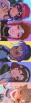  5girls :i backwards_hat baseball_cap bb_brigitte black_choker black_eyes black_hat black_jacket blonde_hair blue_background blue_hair blue_sports_bra blush braid brigitte_(overwatch) brown_eyes brown_hair chain chain_necklace choker close-up closed_mouth column_lineup d.va_(overwatch) dark-skinned_female dark_skin dazzle_d.va facial_mark finger_to_cheek freckles gold_chain gradient_hair grin hairband hat head-mounted_display head_tilt headband headphones headphones_around_neck high_ponytail highres jacket jewelry kira-kira_kiriko kiriko_(overwatch) looking_at_viewer medium_hair mole mole_under_eye multicolored_hair multiple_braids multiple_girls necklace one_eye_closed open_clothes open_jacket open_mouth orange-tinted_eyewear orange_background overwatch overwatch_2 perfect_night_(le_sserafim) pink_background pink_beanie pink_hair pink_nails portrait purple_hair short_hair simple_background slay_star_sombra smile sombra_(overwatch) sports_bra sweatband teeth theresssa1 tinted_eyewear tongue tracer_(overwatch) traysi_tracer two-tone_hair violet_eyes whisker_markings white_hairband white_headband x_facial_mark yellow_background 