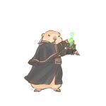  alain_(kamen_rider_ghost) alain_(kamen_rider_ghost)_(cosplay) animal_focus black_coat body_fur brown_fur coat cosplay full_body henshin_pose kamen_rider kamen_rider_ghost_(series) kamen_rider_necrom mega_ulorder prairie_dog py0wwk simple_background solo white_background 