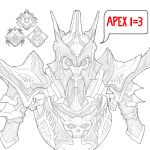  absurdres apex_legends apex_nightmare_revenant highres humanoid_robot lineart looking_ahead revenant_(apex_legends) robot science_fiction simple_background simulacrum_(titanfall) speech_bubble spot_color upper_body usb_(user_dwtg3822) white_background 