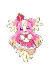  @est@ crown cure_wonderful dress hairband highres inukai_komugi inukai_komugi_(dog) long_hair mini_crown multicolored_fur open_mouth papillon_(dog) pink_eyes pink_fur precure tail wonderful_precure! 