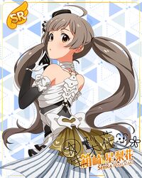  brown_eyes brown_hair character_name dress hakozaki_serika idolmaster_million_live!_theater_days long_hair twintails 