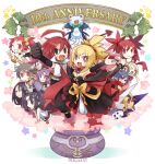  &gt;_&lt; 6+boys 6+girls ;) adell_(disgaea) ahoge akutare_(disgaea) anniversary antenna_hair bandaid bandaid_on_face bat_wings bow bowtie breasts cauldron child choker demon_boy demon_girl demon_tail demon_wings disgaea dress earrings etna_(disgaea) fallen_angel flat_chest flonne flonne_(fallen_angel) gloves green_bow green_bowtie hair_between_eyes hanako_(disgaea) highres horns jewelry laharl long_hair makai_senki_disgaea_2 mama_(disgaea) mini_wings multiple_boys multiple_girls necktie o-ring o-ring_choker o-ring_collar one_eye_closed open_mouth papa_(disgaea) pointy_ears prinny red_eyes red_necktie red_tail red_wings redhead rozalin skull_earrings smile tail taro_(disgaea) teeth third_eye tink_(disgaea) twintails usamasuku v violet_eyes white_dress wings yukimaru_(disgaea) 