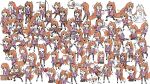  1girl akari_ga_yatte_kitazo_(vocaloid) animal_ears apple chibi food fruit full_body gyari_(imagesdawn)_(style) highres holo kizarouimaizumi light_brown_hair long_hair spice_and_wolf tail very_long_hair wolf_ears wolf_girl wolf_tail 