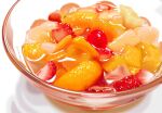  bowl food food_focus fruit ikeoka_muneharu no_humans original realistic strawberry strawberry_slice syrup 