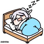 1girl animated_gif bed elf frieren seseren sleeping snoring sousou_no_frieren