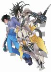  1boy armor black_hair claws corruption digimon eater_adam hood roy_payne sanada_arata simple_background solo tentacle_hair tentacles white_background 