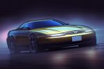  artist_name car glowing kai55 mazda mazda_cosmo motion_blur motor_vehicle no_humans original sports_car vehicle_focus yellow_car 