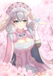  absurdres breasts flower grey_hair haruka_f4l head_wings highres melia_antiqua smile twintails wings xenoblade_chronicles_(series) xenoblade_chronicles_1 