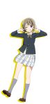  1girl ;p black_jacket bob_cut brown_footwear cardigan cardigan_under_jacket collared_shirt fingers_to_cheeks full_body grey_hair grey_socks jacket loafers long_sleeves looking_at_viewer love_live! love_live!_nijigasaki_high_school_idol_club nakasu_kasumi neck_ribbon nijigasaki_academy_school_uniform official_art one_eye_closed plaid plaid_skirt pleated_skirt red_eyes ribbon school_uniform shirt shoes short_hair skirt socks solo standing tongue tongue_out transparent_background white_shirt white_skirt winter_uniform yellow_cardigan yellow_ribbon 