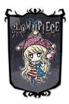  1girl american_flag_dress american_flag_legwear blonde_hair character_name chibi closed_mouth clownpiece commentary don&#039;t_starve dress english_commentary fire full_body hat holding holding_torch jester_cap long_hair looking_at_viewer pink_hat polka_dot_headwear senshimi smile solo star_(symbol) star_print striped_clothes striped_dress striped_leggings torch touhou transparent_background very_long_hair white_eyes 