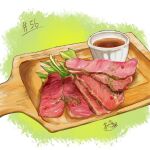  absurdres artist_name bowl food food_focus highres meat no_humans original sauce takisou_sou vegetable 