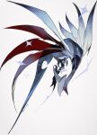  animal_focus claws from_side full_body highres horns kamikiririp no_humans open_mouth pokemon pokemon_(creature) sharp_teeth signature simple_background single_horn skarmory solo sparkle tail teeth twitter_username white_background wings 