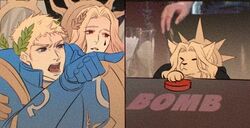  3boys animalization blood_angels blue_eyes dark_angels grainy lion_el&amp;#039;jonson pressing_button primarch red_button red_eyes sanguinius ultramarines warhammer_40k woman_yelling_at_cat_(meme) 