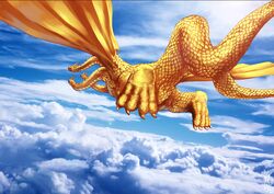  above_clouds alien artist_request clouds conjoined day dragon extra_tails flying from_behind giant giant_monster godzilla_(series) godzilla_vs._king_ghidorah hydra kaiju king_ghidorah monster multiple_heads non-web_source sky source_request tail toho_(film_company) 