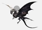  0_(let_it) animal_focus claws dragon from_side full_body highres horns monster no_humans original scales simple_background slit_pupils solo tail western_dragon white_background white_eyes wings 