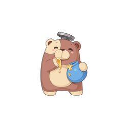  blush_stickers chibi chibi_only full_body holding_honeypot honey honeypot no_humans object_through_head official_art ragnarok_online screw_in_head simple_background solo stuffed_animal stuffed_toy teddy_bear teddy_bear_(ragnarok_online) transparent_background yuichirou 