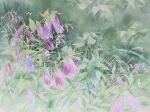  absurdres clematis_(flower) flower grass highres no_humans original painting_(medium) plant plant_focus purple_flower tall_grass traditional_media watercolor_(medium) weeds yu_grassbird 