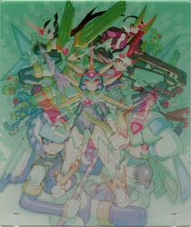  3girls 6+boys absurdres acrylic_stand aeolus_(mega_man) arm_cannon armor atlas_(mega_man) blue_armor blue_eyes blue_helmet copy_x_(mega_man) crotch_plate dual_wielding energy_blade energy_sword fairy_leviathan_(mega_man) feathers fighting_fefnir_(mega_man) fins forehead_jewel fuuma_shuriken glowing green_armor green_eyes green_hair green_helmet head_fins helmet hidden_phantom_(mega_man) highres holding holding_cannon holding_polearm holding_scythe holding_staff holding_weapon in-franchise_crossover kuji-in long_hair mechanical_wings mega_man_(series) mega_man_zero_(series) mega_man_zx mega_man_zx_advent model_f_(mega_man) model_h_(mega_man) model_l_(mega_man) model_p_(mega_man) model_w_(mega_man) multiple_boys multiple_girls nakayama_tooru ninja non-web_source official_art orange_armor orange_helmet pandora_(mega_man) polearm power_armor prometheus_(mega_man) purple_armor purple_helmet red_armor red_eyes red_helmet red_scarf sage_harpuia_(mega_man) scan scarf scythe shuriken siarnaq_(mega_man) skull-shaped_hat smile smirk spear staff sword thetis_(mega_man) violet_eyes weapon white_armor white_feathers white_helmet winged_helmet wings 