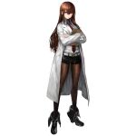  1girl belt belt_buckle black_footwear black_pantyhose black_shorts boots bright_pupils brown_hair buckle coat crossed_arms envelope full_body girls&#039;_frontline_neural_cloud hair_between_eyes highres lab_coat lapels long_coat long_hair looking_at_viewer makise_kurisu manila_envelope necktie notched_lapels official_art open_clothes open_coat pantyhose pantyhose_under_shorts red_necktie shorts sidelocks simple_background sleeves_past_wrists solo standing steins;gate tachi-e third-party_source transparent_background very_long_hair violet_eyes white_belt white_coat 