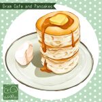  artist_logo artist_name butter food food_focus highres ice_cream maple_syrup no_humans original pancake plate souffle_pancake syrup yuki00yo 