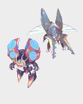  animal_focus beetle bug claws commentary highres insect_wings mandibles no_humans orbeetle pixel_art pokemon pokemon_(creature) robin_(pixelated_robin) simple_background vikavolt white_background wings 