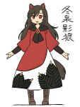  animal_ears black_hair highres imaizumi_kagerou non-web_source shoelaces shoes skirt tail touhou wolf_ears wolf_girl wolf_tail yudepii 