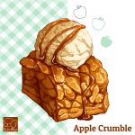  apple apple_crumble artist_logo caramel food food_focus fruit highres ice_cream no_humans original syrup yuki00yo 